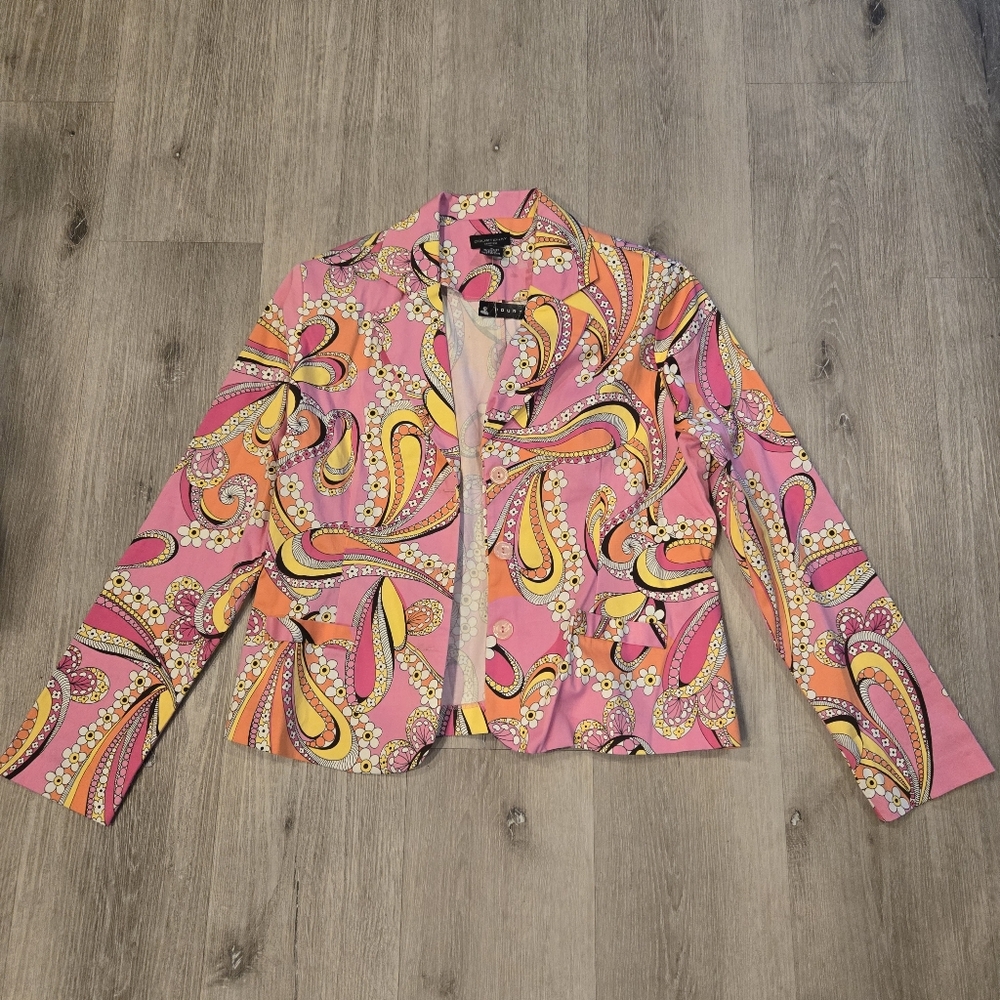 Courtenay Stretch Paisley Print Blouse Womens Sz 8